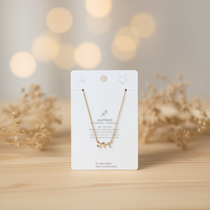 Collana con ciondolo Sagittario in acciaio inossidabile con zirconi cubici, gioielli da donna, collane con perline alla moda - Product Image 2