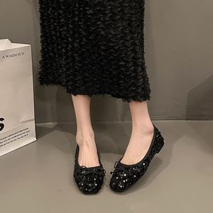 2025 printemps été Style coréen femmes mariée ballerines chaussures de mariage pour mariée sans lacet bout fermé tendance de la mode - Product Image 4