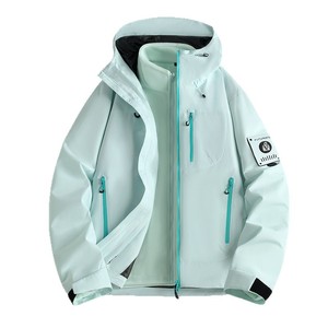 Áo khoác bomber mùa đông ba trong một kiểu mới 2025 dành cho nam nữ, chống gió, chống nước, có mũ trùm đầu, khóa kéo, thích hợp leo núi - Product Image 5