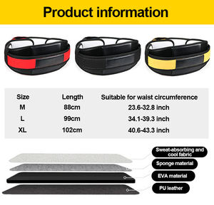 Gants de musculation pour la salle de <span class=keywords><strong>sport</strong></span>, manchons de genou de 7 mm, <span class=keywords><strong>ceinture</strong></span> de musculation lombaire - Product Image 2