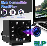 ELP kamera USB 1080P geniş açı balıkgözü 170 derece IR Inight görüş kamerası USB PC bilgisayar kamera ahududu Pi için