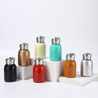 Botol Termos Vakum Mini Portable Stainless Steel Logo Kustom Pabrik dengan Sendok Kapasitas 300ml Insulasi 12-24 Jam Cangkir Hadiah