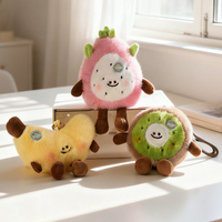 Aangepaste dierenknuffels schattige fruit pluche sleutelhangerset Kawaii drakenvrucht kiwi durian tas charme rugzak handtas decoratie groothandel