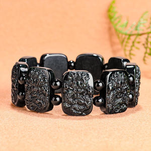 Pulsera de Jadeíta Natural Negra con Dragón Chino (Loong), Diseño Original, Regalo con Certificado de Tasación C300 - Product Image 2