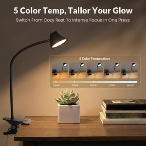 LEPOWER Clip On <b>Light</b> 400LM LED Reading Lamp <b>Touch</b> Control Stepless Dimming For <b>Bedside</b> Book Reading - Product Image 3