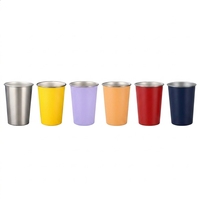 Vaso de Acero Inoxidable 304, Taza de Agua de 350 ml y 500 ml, Acabado Mate Esmerilado, 10 Colores, Logotipo Personalizado, Venta al por Mayor