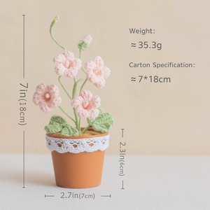 Ramo de orquídeas de ganchillo hecho a mano, simulación de flor en maceta, decoración de escritorio, flor de hilo tejida creativa, planta de flor de hilo. - Product Image 4