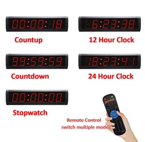 하이 퀄리티 알루미늄 합금 프레임 <span class=keywords><strong>2</strong></span>.3 인치 숫자 카운트 다운 스톱워치 타이머 실내 사용 원격 제어와 <span class=keywords><strong>LED</strong></span> 디지털 벽 시계 - Product Image 3