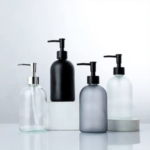 Maßgefertigte 200ml 300ml 500ml Runde Matte Schwarze Handseife Glasflasche mit Pumpverschluss - Product Image 5