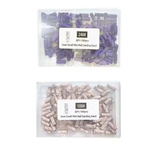 100pcs <b>Nail</b> Drill Bits Sanding Bands with Upgrade 3.1mm Mandrel Bit 180 Fine Grit <b>Nail</b> File Sanding Bands - Product Image 1