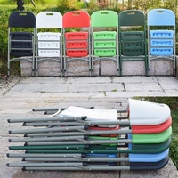 Chaise de jardin moderne en métal robuste, cadre blanc, chaises pliantes en plastique personnalisées pour événements et fêtes