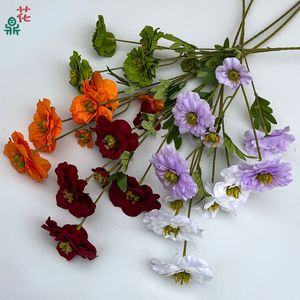 Fabricante de Flores Artificiales, Flor de Caléndula de Seda de 6 Cabezas, Decoración Realista para Bodas, Venta al por Mayor para Comercio Exterior - Product Image 1