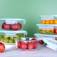 Conteneur en verre borosilicate de haute qualité pour la préparation des repas et le rangement en cuisine, sans BPA, compatible micro-ondes, empilable, avec couvercle à clapet, idéal pour la rentrée scolaire