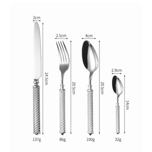 Vaisselle occidentale moderne, couteau, <span class=keywords><strong>fourchette</strong></span> et cuillère, argenterie vintage, vente en gros, vaisselle chinoise en acier inoxydable bon marché - Product Image 5