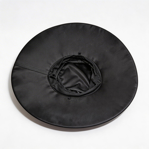 Chapeau de soleil unisexe noir à large bord avec logo ECOFLOW, protection UV, imperméable, pour activités de plein air, pêche, randonnée, voyage décontracté, motif quadrillé sur le bord - Product Image 4