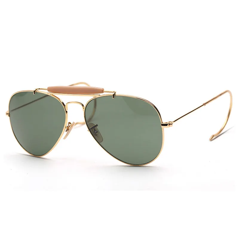 Vintage Classic 3030 OUTDOORS MAN Pilot Style HOOK Sunglasses Optical Glass Lens Aviation Design Sun Glasses