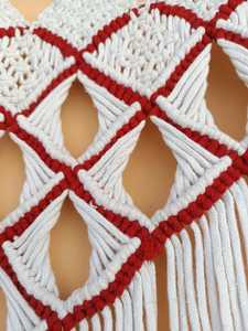 Handcrafted Macrame Wave <b>Curtain</b> Bohemian Yarn Decorative Door Window <b>Drape</b> for Home Office Hotel - Product Image 5