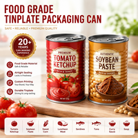 Boîte en fer blanc ondulé vide de qualité alimentaire pour emballage de pâte de tomate, ketchup, viande en conserve, thon, sardines, avec ouverture facile