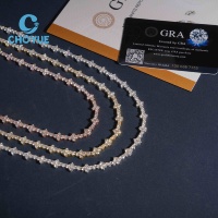 Bracelet Chaîne Tennis Unisexe en Argent Sterling 925, Moissanite VVS Ronde Taille Brillant 3mm, Style Hip Hop, Certifié Testeur de Diamant