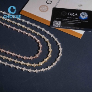 Collar de cadena de tenis de moissanita con cruz de 3 mm, de plata de ley 925, estilo hip hop, que pasa la prueba del diamante - Product Image 2