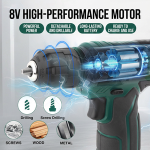 Cordless Drill 12V 30Nm Max Torque Variable Speed Reversible Battery <b>Powered</b> Home Repair <b>Tool</b> Set - Product Image 2