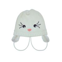 Bonnet d'hiver pour bébés, motif lapin mignon avec oreilles, 100% acrylique, doux, chaud, réglable, idéal pour les voyages