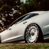 Jantes forgées SHW Premium Noir Brillant Plein Faisceau Aero Disc pour voitures de rue personnalisées et modèles de berlines de luxe