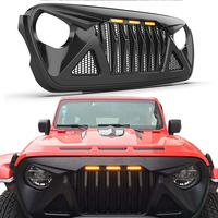 Calandre de pare-chocs avant JK JL 2024 style requin avec LED, accessoires 4x4 pour Wrangler JK JL Gladiator JT 2024