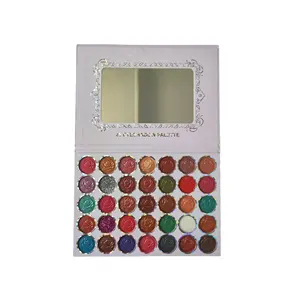 Placa de sombra de ojos de 35 colores Color multicromo puro alto pigmento Multicolor paleta de sombras de ojos asequible