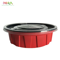 Bol à soupe en plastique micro-ondable étanche, récipient à emporter pour ramen chaud avec couvercle hermétique, biodégradable, jetable, 450 ml