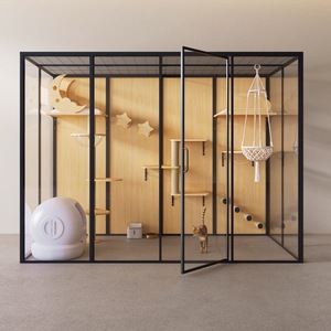 Grande cage pour <span class=keywords><strong>chat</strong></span> d'intérieur, balcon en verre, maison pour <span class=keywords><strong>chat</strong></span> de luxe, enclos pour animaux de compagnie avec une grande pièce - Product Image 1