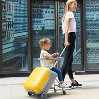 Valise mains libres avec garde-corps pour enfants Poussette ABS Trolley pour voyage Verrouillage Boarding School Business