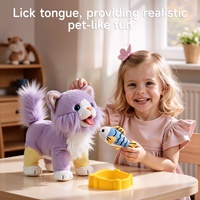 Jouet interactif électrique pour bébé, chat en peluche musical Tumama Kids, poupée chaton simulée qui léche sa langue et marche