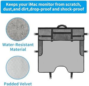 Sac de rangement de voyage compatible avec ordinateur de bureau, étui de transport portable compatible avec moniteur, sac de voyage pour ordinateur portable noir - Product Image 6