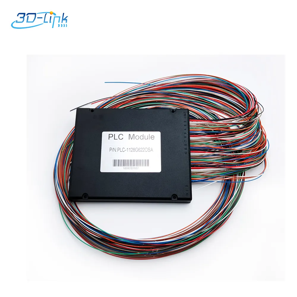 OEM Customized ABS Type 0.9mm PLC Splitter 1*16 1*32 1*64 1*128 Fiber Splitter Without Connectors SM Color Jacket 1m 2m 3m 5m