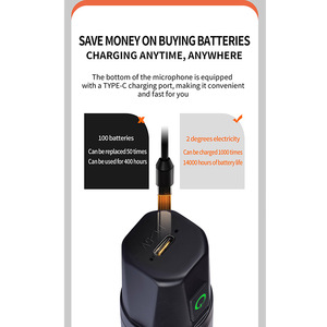 Microphone cardioïde sans fil portable <span class=keywords><strong>Aidi</strong></span> 2.4G en métal, 30 canaux, rechargeable, pour conférence, chant à domicile, extérieur et KTV - Product Image 4