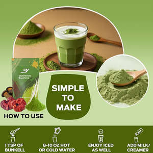 תערובת מאצ'ה אורגנית עם פטריות קורדיספס, ריישי וקינג טראמפיט - ייצור לפי הזמנה, מותג פרטי בכמויות גדולות - Product Image 2