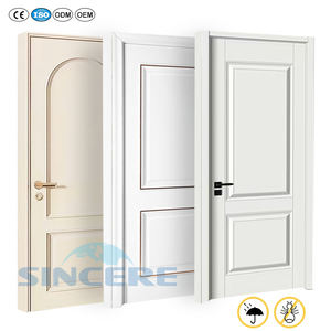 ประตูไม้เนื้อแข็งสไตล์ยุโรปประตูแกว่งและบานเลื่อนเข้าห้องนอนประตูไม้ด้านในห้องน้ำเคลือบด้วยธรรมชาติ - Product Image 3