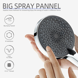 Leelongs Full Chrome 6 Functions ABS Hand <strong>Shower</strong> <strong>Head</strong> Set With Self-adhesive Sticker Holder <strong>and</strong> 1.5m SS <strong>Shower</strong> <strong>Hose</strong> - Product Image 2