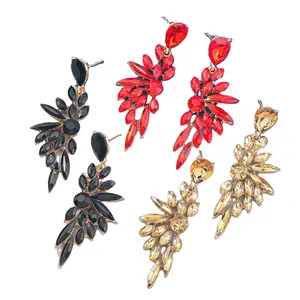 Brave Light Fashion Jewelry Women Wholesale Colorful Alloy Earrings Wing Crystal Fashion Stud Earrings
