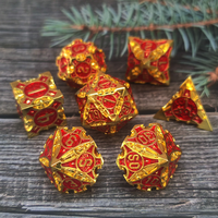 Dungeons & Dragons Polyhedral Square Luxury 1-Piece Metal Zinc Alloy 7-Piece Skill Dice Set Eco-Friendly Board Games Gifts