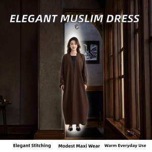 New Fashion Muslim Modest Elegant Dress Abaya Kimono <b>Kaftan</b> Rayon Sleeves <b>Maxi</b> Robe Cardigan for Women - Product Image 2