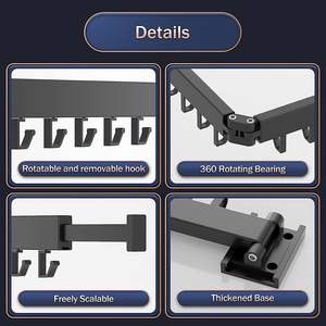 Séchoir à linge mural rétractable pliable Séchoir à linge mural pour vêtements - Product Image 4