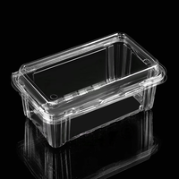 Barquette à fruits jetable ventilée recyclable avec couvercle à charnière |   Conteneur d'emballage en PET transparent de qualité alimentaire pour les raisins