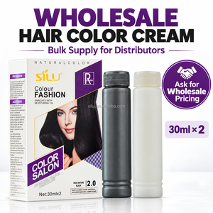 Crema colorante <span class=keywords><strong>per</strong></span> <span class=keywords><strong>capelli</strong></span> SILU OEM ODM 30ml x 2, tinta <span class=keywords><strong>per</strong></span> <span class=keywords><strong>capelli</strong></span> nera e castana a lunga durata <span class=keywords><strong>per</strong></span> vendita all'ingrosso <span class=keywords><strong>per</strong></span> saloni - Product Image 1