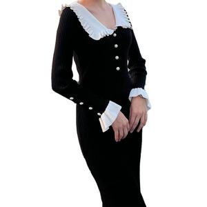 Vente en gros de robes à volants en tricot de haute qualité, robes pull, nouvelle collection automne-hiver, fabrication sur mesure OEM - Product Image 6