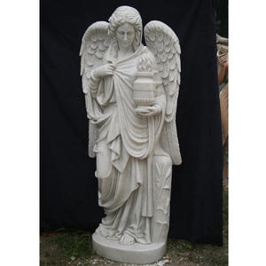 หลุมฝังศพหินอ่อนสีขาวรูปนางฟ้าหินอ่อนสีขาวของตกแต่งสวนแกะสลักด้วยมือขนาดชีวิต - Product Image 6