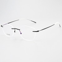 R7083 Lunettes carrées sans monture en titane pur ultra-légères Étui à lunettes Fabricant source de Shenzhen Classique et tendance