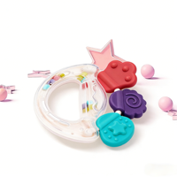 Anneau de dentition pour bébé en silicone de qualité alimentaire, hochet de dentition bouillable pour soulager les poussées dentaires des nouveau-nés et nourrissons