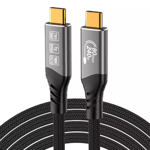 Câble Thunderbolt 5 80Gbps 16K/60Hz avec une bande passante allant jusqu'à 120Gbps et une charge de 240W, compatible avec USB4, <span class=keywords><strong>USB3</strong></span> et USB-C - Product Image 1